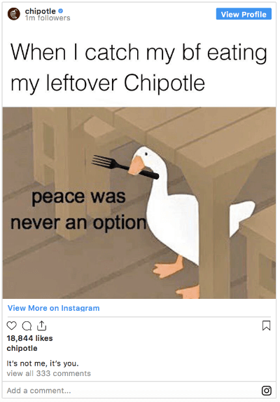 example chipotle instagram post